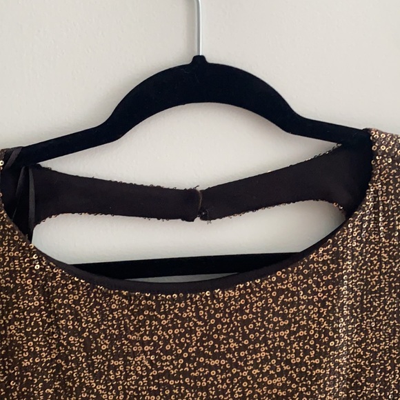 Guess Gold Sequin Long Sleeve Mini Dress - Picture 8 of 11